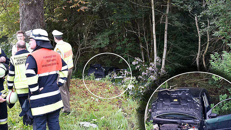 Fast 50 Meter pflügt der Ford Fiesta über die Grünfäche neben der A95 und prallt gegen einen Baum. Der Fahrer stirbt an der Unfallstelle. Fast 50 Meter pflügt der Ford Fiesta über die Grünfäche neben der A95 und prallt gegen einen Baum. Der Fahrer stirbt an der Unfallstelle.