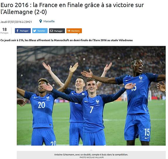 "La Provence": "Merci. Ein großgeschriebenes MERCI, das größtmögliche für diese sportliche Heldentat und für diesen seltenen Moment, den ihr uns geschenkt habt. Ihr habt gewonnen, was man das 'Spiel des Jahrhunderts genannt hatte'.