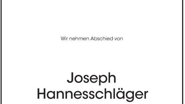 Mit dieser Traueranzeige in der "SZ" verabschieden sich Kollegen von Joseph Hannesschläger.