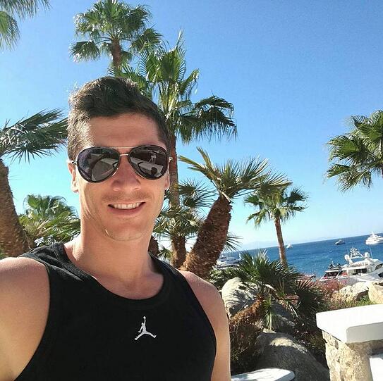 Robert Lewandowski im Urlaub.