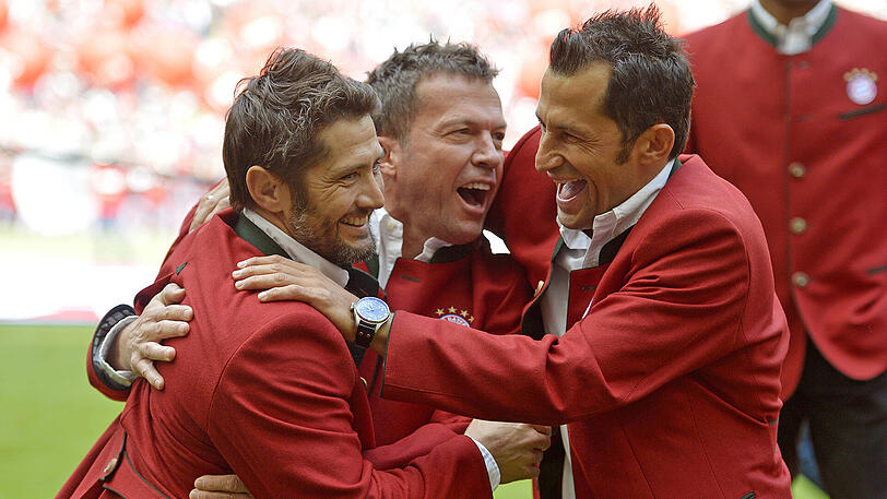 Lothar Matthäus (m.) spielte gemeinsam mit Hasan Salihamidzic (r.) beim FC Bayern.