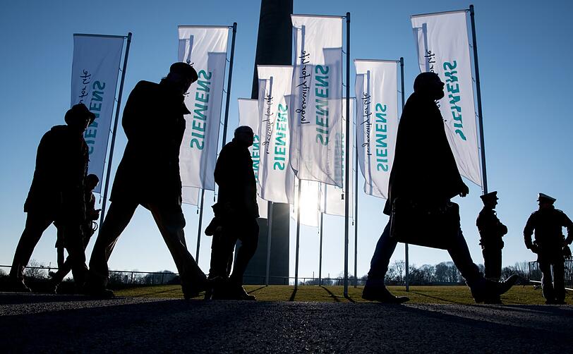 Bei der Jahreshauptversammlung von Siemens am Mittwoch kam es zu Protesten.