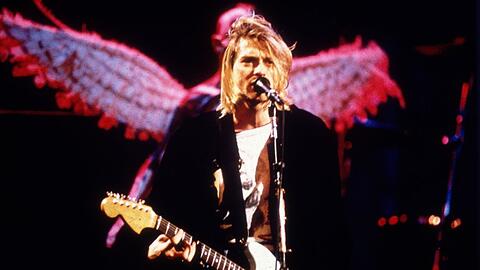Kurt Cobain von Nirvana während eines Auftritts.