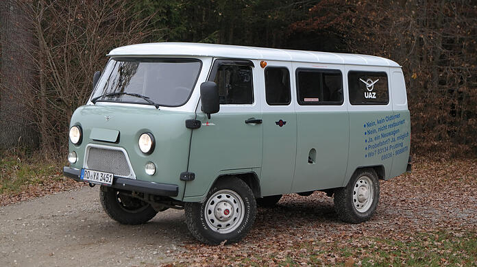 Wird seit über 60 Jahren fast unverändert gebaut: der UAZ Buchanka aus Russland.
