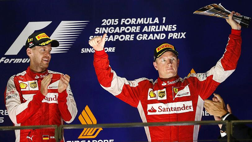 Arbeiten im Titelkampf zusammen: Auf Kimi Räikkönens Unterstützung kann Sebastian Vettel bauen. Arbeiten im Titelkampf zusammen: Auf Kimi Räikkönens Unterstützung kann Sebastian Vettel bauen.