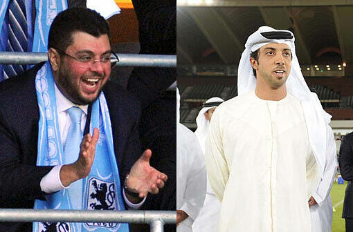 Die AZ vergleicht Löwen-Investor Hasan Iskmaik (l.) und ManCity-Mäzen Mansour bin Zayed al Nahyan.