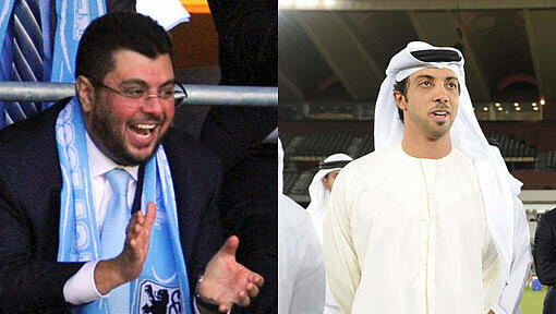 Die AZ vergleicht Löwen-Investor Hasan Iskmaik (l.) und ManCity-Mäzen Mansour bin Zayed al Nahyan. Die AZ vergleicht Löwen-Investor Hasan Iskmaik (l.) und ManCity-Mäzen Mansour bin Zayed al Nahyan.