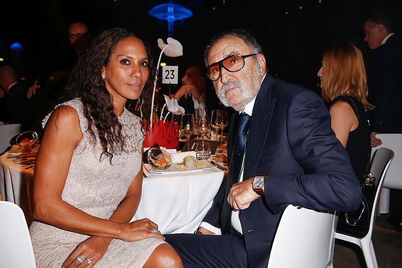 Tennis als Tisch-Thema: Barbara Becker und Promoter Ion Tiriac.