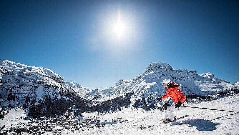 Perfekte Bedingungen für den Sonnenskilauf am Arlberg. Perfekte Bedingungen für den Sonnenskilauf am Arlberg.