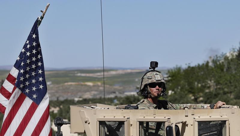 US-Truppen im syrischen Manbidsch. US-Truppen im syrischen Manbidsch.