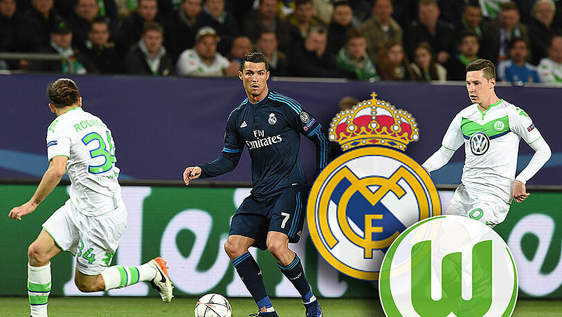 Im Hinspiel bliebt Reals Superstar Cristiano Ronaldo (m.) relativ unauffällig, am Dienstag kann er sich dann vor heimischem Publikum beweisen. Im Hinspiel bliebt Reals Superstar Cristiano Ronaldo (m.) relativ unauffällig, am Dienstag kann er sich dann vor heimischem Publikum beweisen.