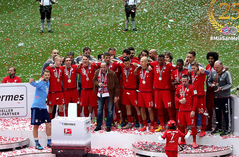 Die besten Bilder der Bayern-Meisterparty in der Allianz Arena.