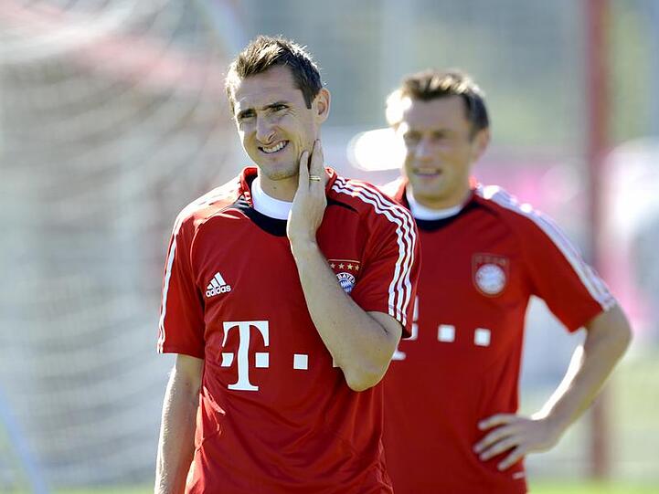 Derzeit nur im Lauftraining: Miroslav Klose (vorne).