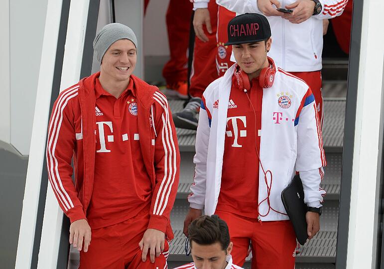 Die Bayern landeten am Sonntagnachmittag am Münchner Flughafen.