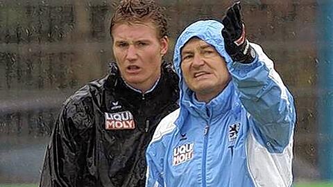 Haben sich wieder lieb: Ewald Lienen und Manuel Schäffler.