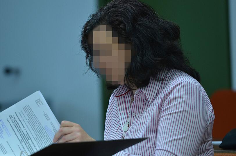 Die Angeklagte Patrizia K. im Anhörungssaal des Münchner Schwurgerichts.
