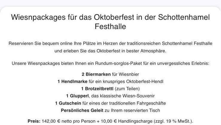 Das "Rundum-sorglos-Paket" für die Schottenhamel Festhalle. Das "Rundum-sorglos-Paket" für die Schottenhamel Festhalle.