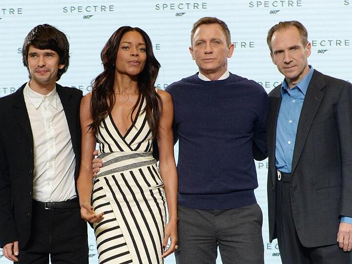 Sie sind auch bei Bond 25 dabei: Ben Whishaw (l-r), Naomi Harris, Daniel Craig und Ralph Fiennes.