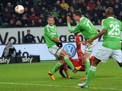 Mandzukic trifft beim 2:0 in Wolfsburg per Fallrückzieher. Es ist am 15. Februar bis dato sein letzter von 15 Liga-Treffern.