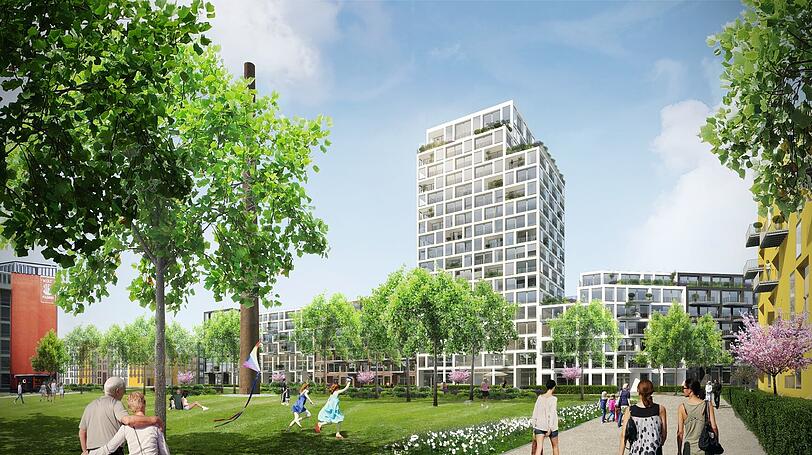 3.100 Münchner sollen einmal in dem neuen Stadtteil wohnen. Die Stadt schätzt, dass dort 12.000 Menschen arbeiten werden.