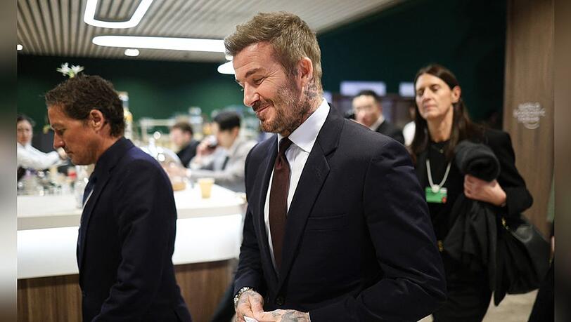 David Beckham ignorierte am Dienstag in Davos Fragen zu seinem Sohn Brooklyn.