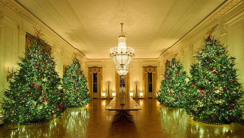 Die First Lady der USA, Melania Trump, hat das Wei&szlig;e Haus weihnachtlich geschm&uuml;ckt.