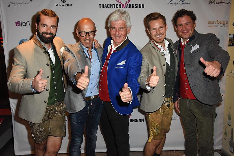Fashion-Model, Goofy Förster, Frederic Meisner, Sky-Moderator Gregor Teicher und Andreas Meister