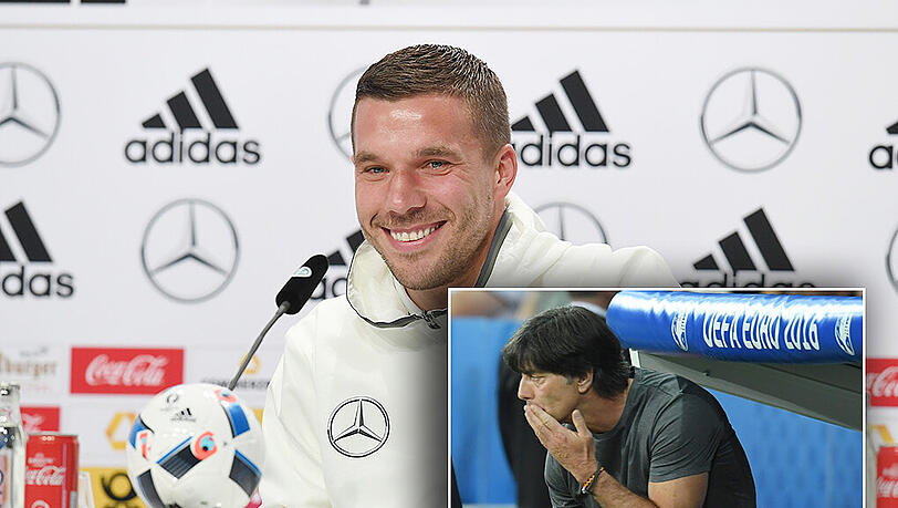 Immer wieder für einen Lacher gut: DFB-Spaßkanone Lukas Podolski Immer wieder für einen Lacher gut: DFB-Spaßkanone Lukas Podolski