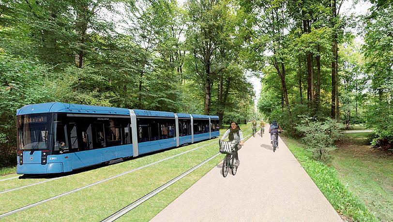 Grün und ohne Oberleitung: So soll die Garten-Tram aussehen. Grün und ohne Oberleitung: So soll die Garten-Tram aussehen.