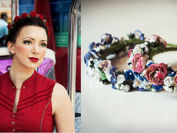 Romantik pur: Flowercrowns sind der perfekte Haarschmuck zum Dirndl