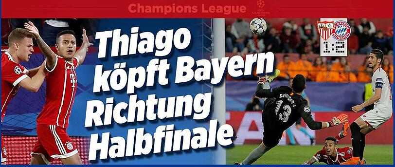 bild.de rückt die Leistung von Thiago in den Mittelpunkt.