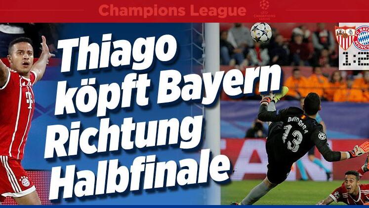 bild.de rückt die Leistung von Thiago in den Mittelpunkt. bild.de rückt die Leistung von Thiago in den Mittelpunkt.