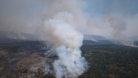 Hohe Temperaturen und starke Winde erschweren die L&ouml;scharbeiten.