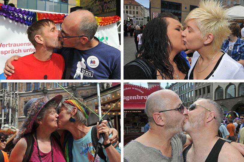 Sie feiern: Schwule, Lesben und Transgender tummeln sich auf Münchens Straßen und feiern den Christopher Street Day 2011