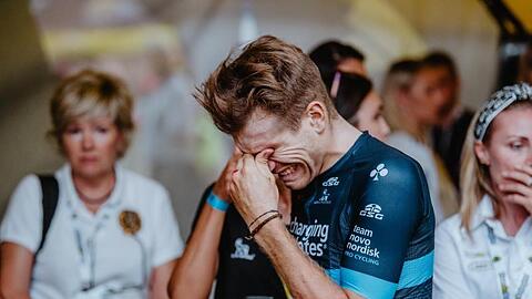 Ein Fahrer vom Team Novo Nordisk trauert um Bjorg Lambrecht.