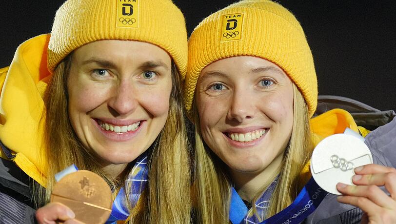 Susanne Kreher (r) holte sich Silber, Jacqueline Pfeifer fuhr zu Bronze.