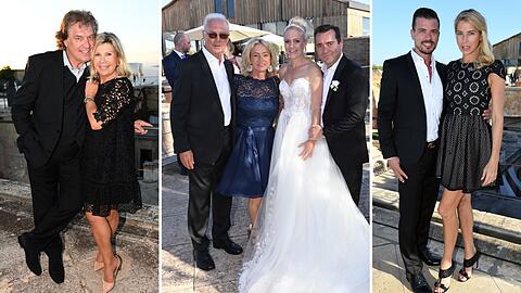 Beckenbauer, Siegel und Co.: Falk und Andrea Raudies feierten ihre Hochzeit mit vielen prominenten Freunden - die Bilder zum Durchklicken.