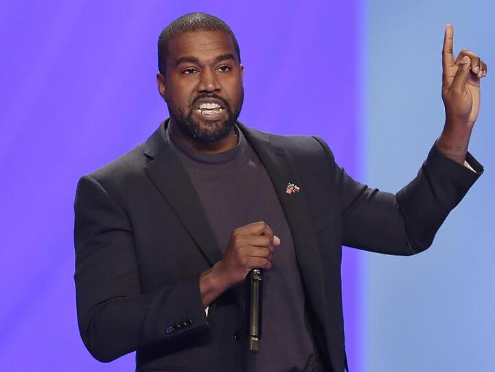 US-Rapper Kanye West bei einem Gottesdienst in der Lakewood Church in Houston.