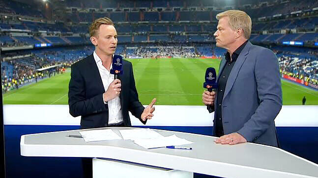 Klare Meinung: Oliver Kahn (re.) als TV-Experte zum FC Bayern.