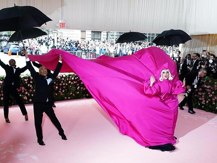 US-Sängerin Lady Gaga brachte ein Zelt mit.
