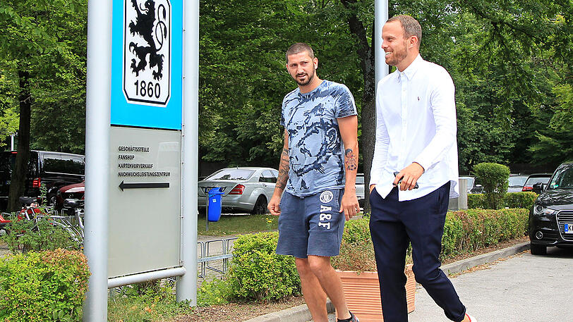 Sascha Mölders am Freitagvormittag auf dem Vereinsgelände des TSV 1860. Der Angreifer soll schon am Nachmittagstraining teilnehmen.