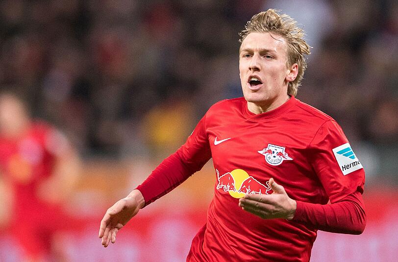 Emil Forsberg jubelt über den Ausgleichsttreffer
