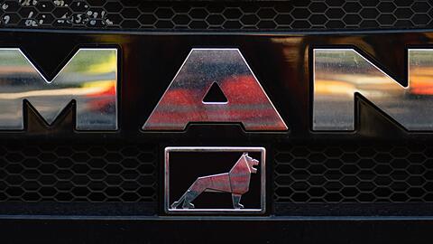 Das Logo des LKW- und Busherstellers MAN.