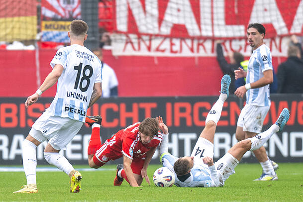 Kugelte sich im Zweikampf mit Bayerns Bohdan Olychenko die Schulter aus: TSV-1860-Kapitän Dennis Dressel. Kugelte sich im Zweikampf mit Bayerns Bohdan Olychenko die Schulter aus: TSV-1860-Kapitän Dennis Dressel.