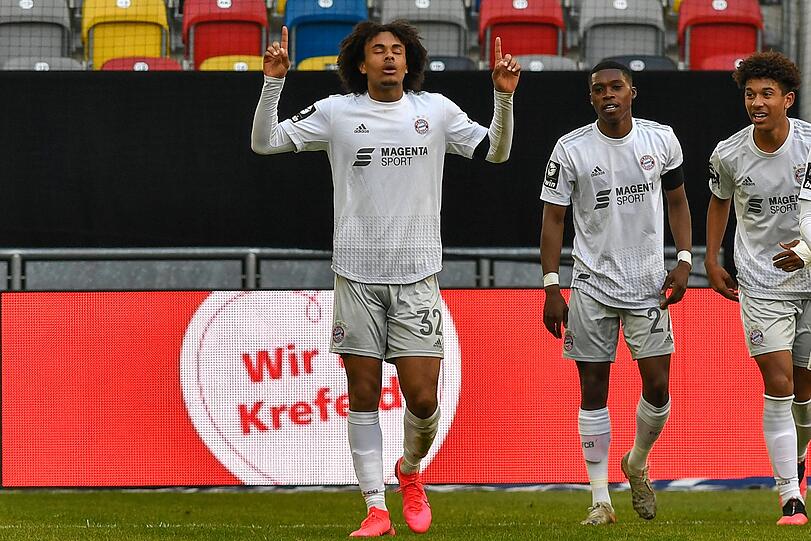 Joshua Zirkzee feierte gegen Uerdingen sein Tor-Debüt in der 3. Liga.