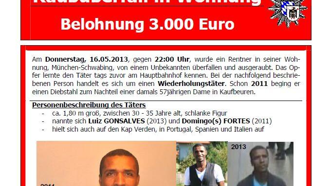 Mit diesem Fahndungsplakat sucht die Polizei jetzt nach dem mutmaßlichen Täter.