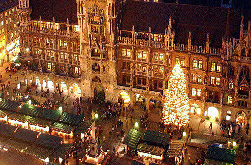 Beliebter Arbeitsplatz von Taschendiebe: Der Christkindlmarkt auf dem Marienplatz.