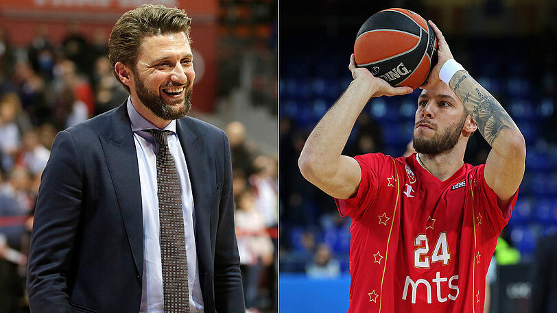 FCBB-Geschäftsführer Marko Pesic (links) ist sehr zufrieden mit den bisherigen Transfers, insbesondere mit Stefan Jovic.