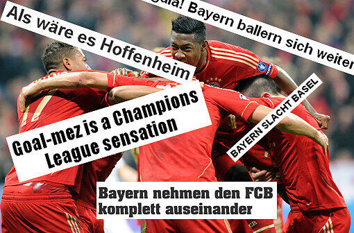 Nach der 7:0-Machtdemonstration in der Champions League: So feiert die Presse den FC Bayern - und so leiden die Schweizer Medien mit den Baslern. Die Pressestimmen zum Durchklicken.