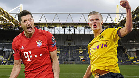 Am Samstag steht das Duell der Torjäger an: Robert Lewandowski gegen Erling Haaland